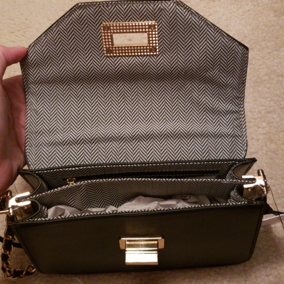 JustFab Bags Nwt Black And Gold Crossbody Purse Justfab Poshmark